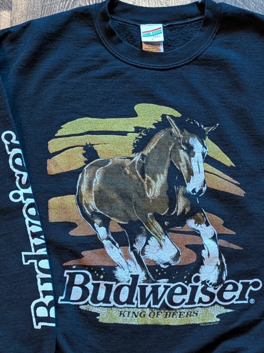 Junk Food Clothing Budweiser Horse Sweatshirt Black Small